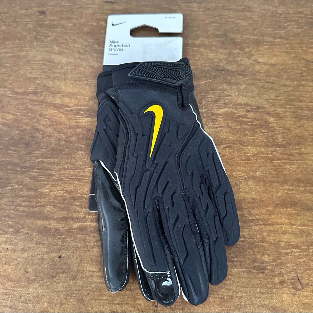 Nike Army Knights Team Issued Superbad 7.0 Football Gloves Black Size XL New